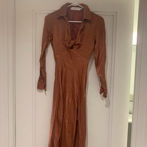 ASTR | Wanda Midi Dress in Marsala | Size XS